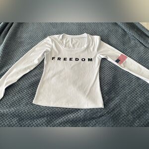 Womens long sleeve freedom T-shirt. 
Turning Point USA
